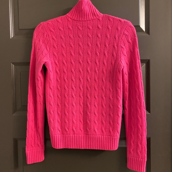 Ralph Lauren Pink Zip Cable Knit Cashmere Sweater - Picture 3 of 3
